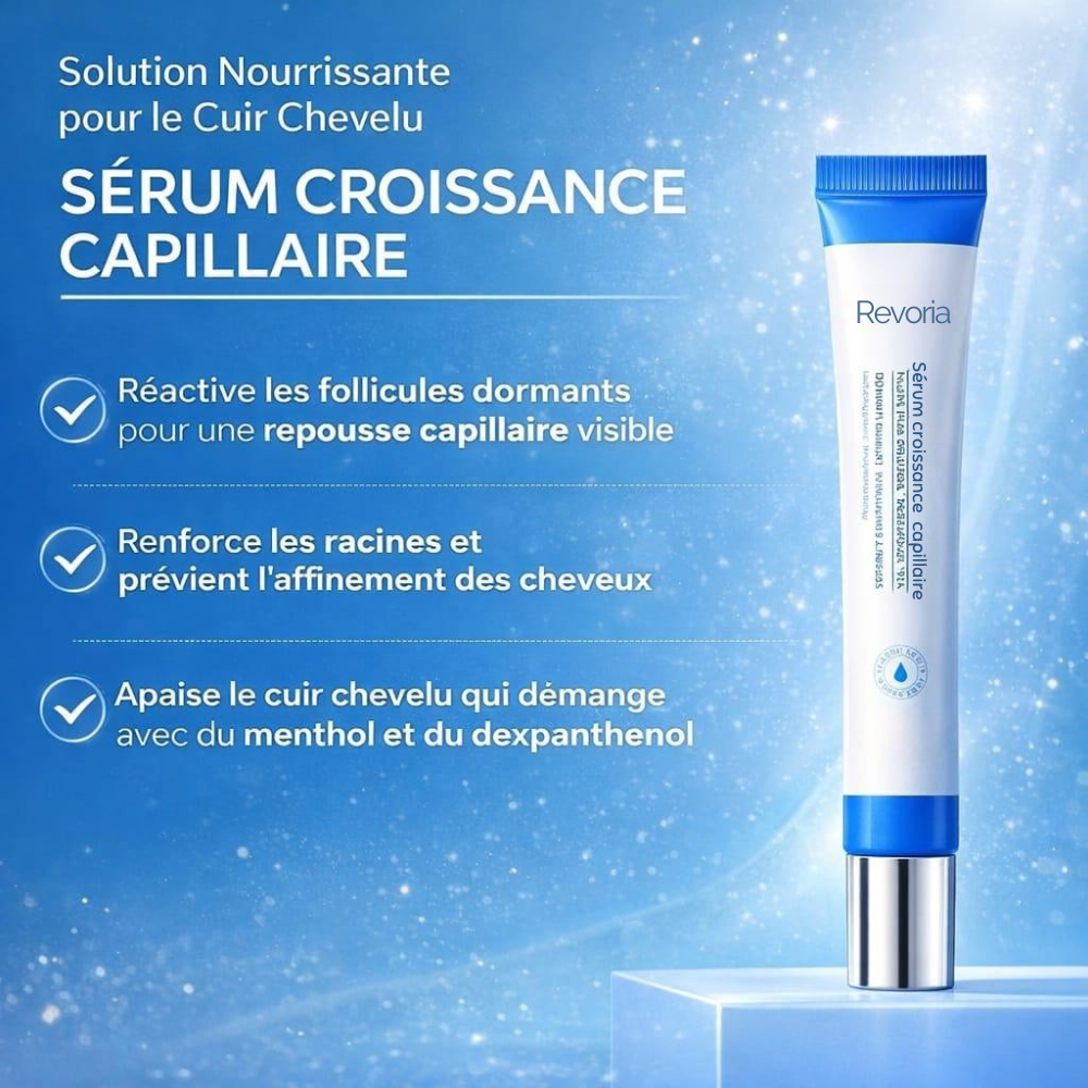 Revoria© Sérum Capillaire – Stimule la Pousse & Renforce les Cheveux